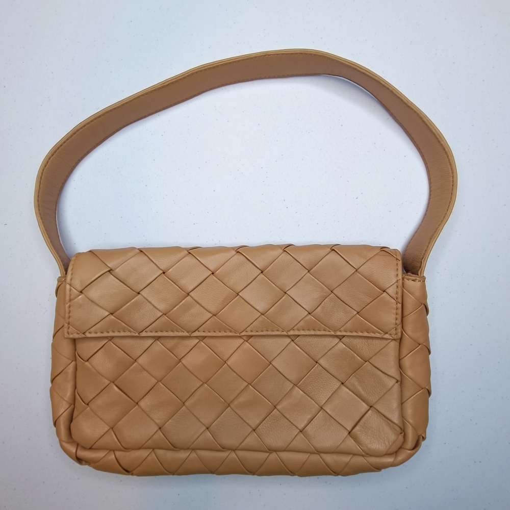 Anthropologie Woven Leather Braided Shoulder Bag - Tan